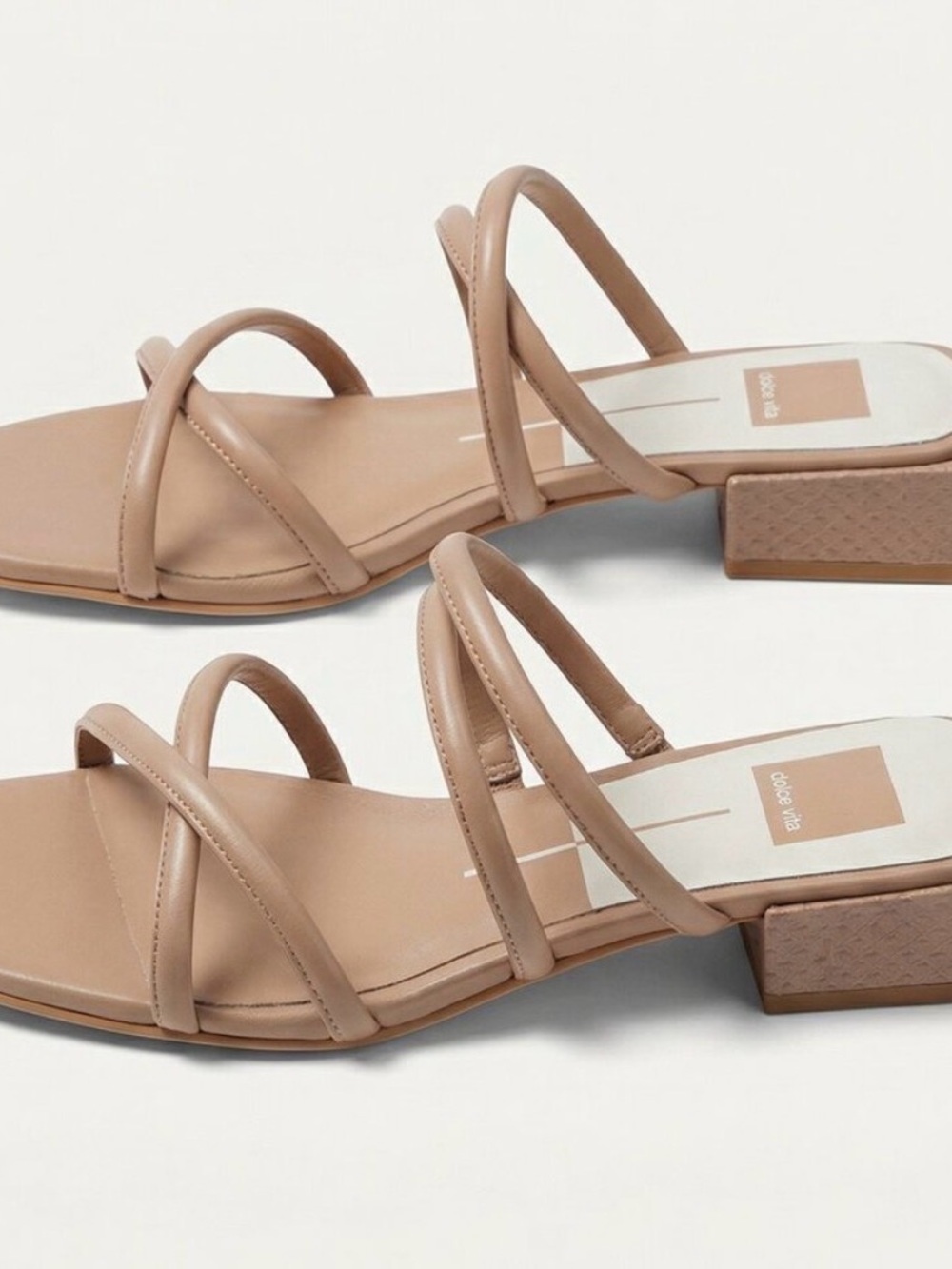Dolce Vita Beige Strappy Low Block Heel Sandals